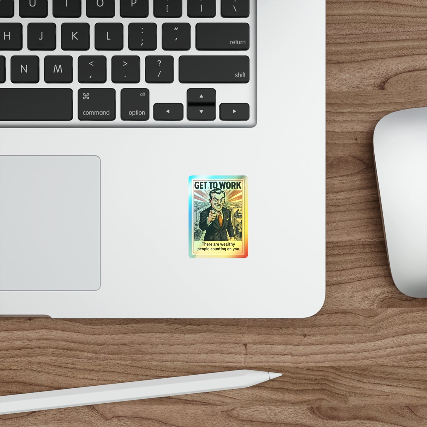 Get To Work - Holographic Die-Cut Stickers