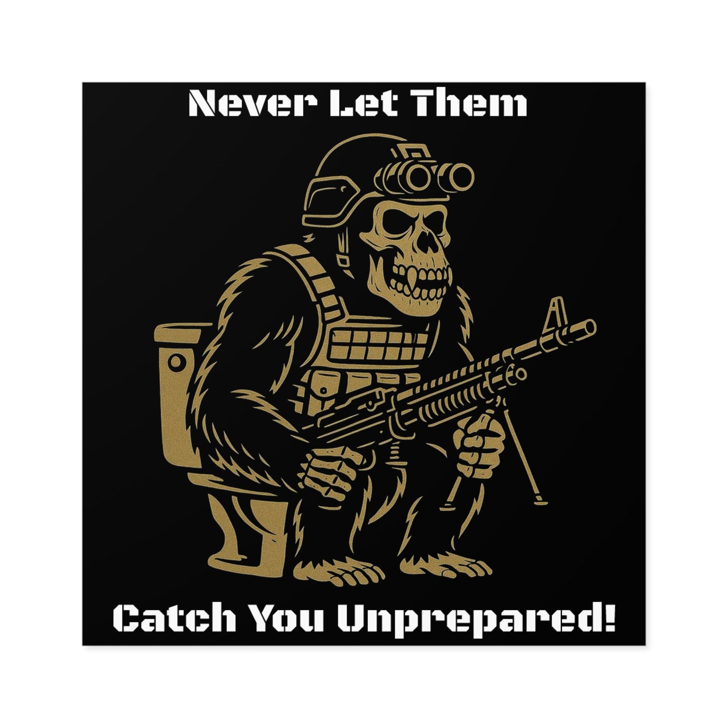 Humorous Military Gorilla Stickers, Funny Gifts for Men, Tactical Decor, Unique Wall Art, Cool Stickers for Outdoor Enthusiasts