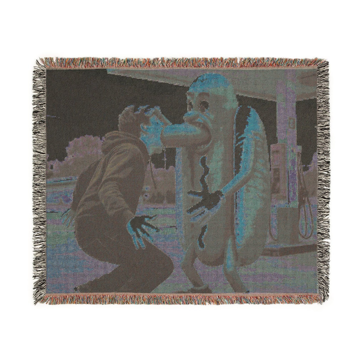 Man Eats Hotdog! - Woven Blanket