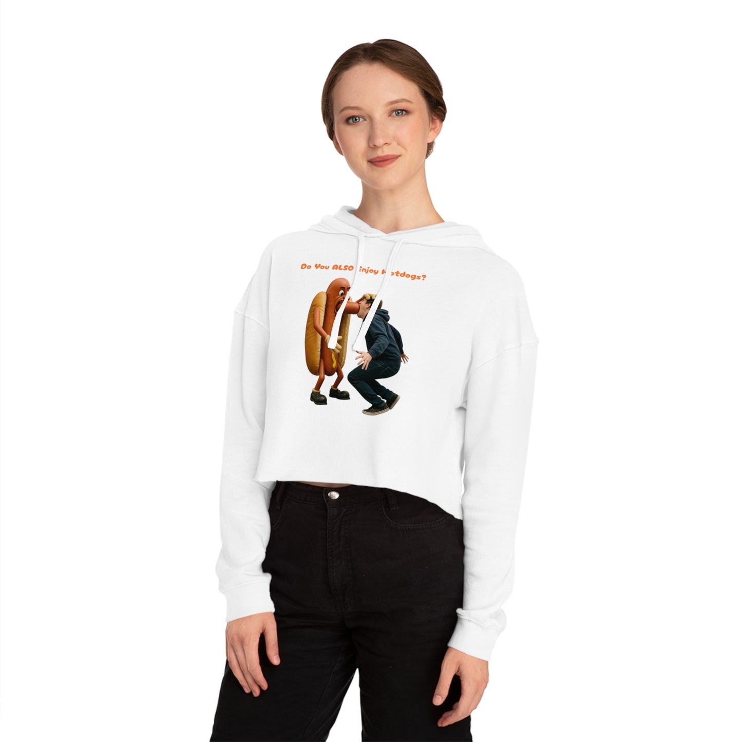 Man Eats Hotdog! - Cropped Hoodie