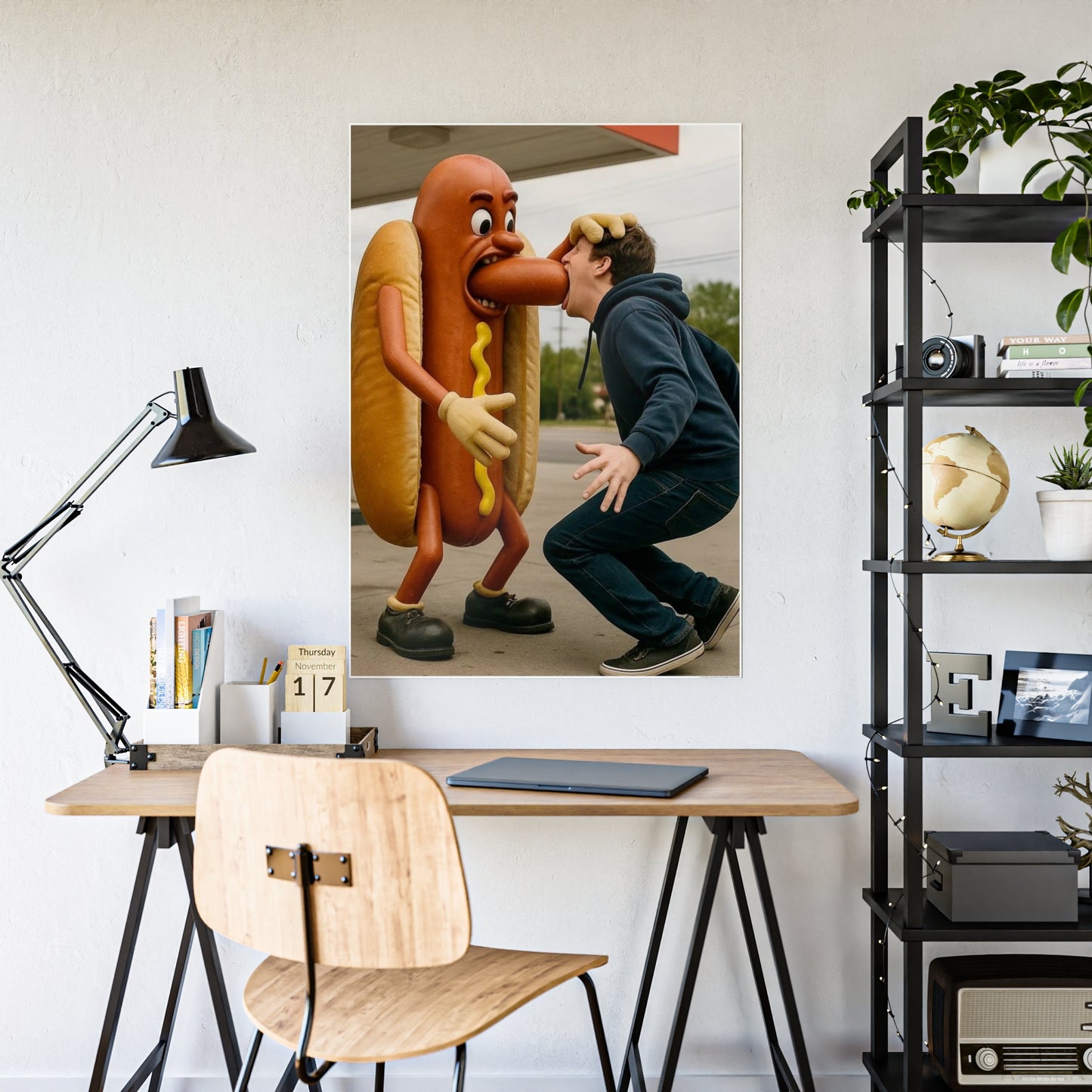 Man Eats Hotdog! - Gloss Posters