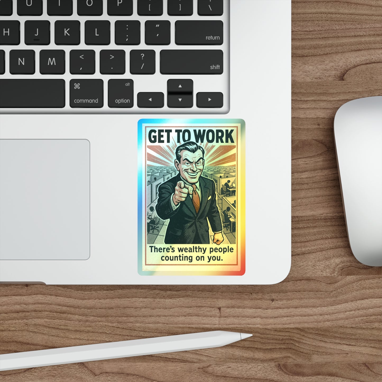 Get To Work - Holographic Die-Cut Stickers