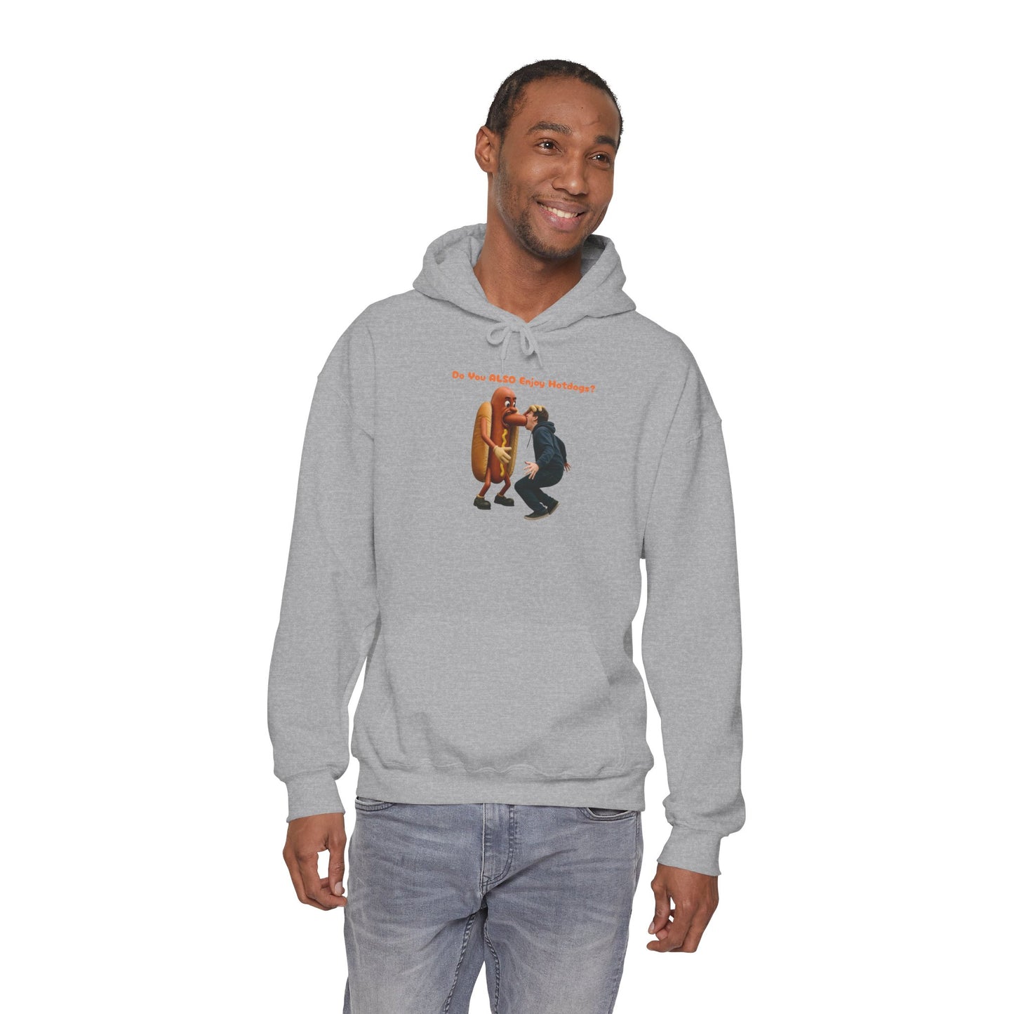 Man Eats Hotdog! - Unisex Heavy Blend Hooded Sweatshirt