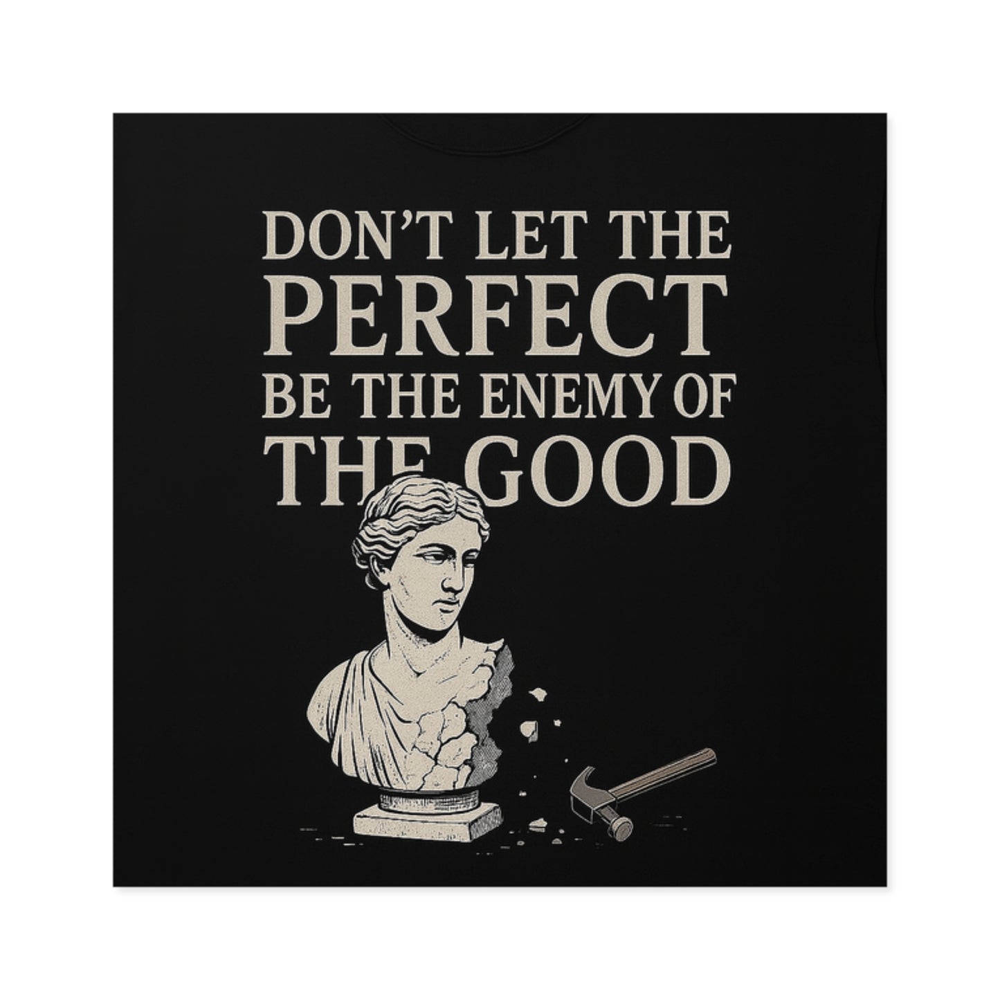 Enemy of the good - Square Stickers, Motivational Art Decals, Unique Gifts for Students, Office Decor, Self-Improvement Reminder