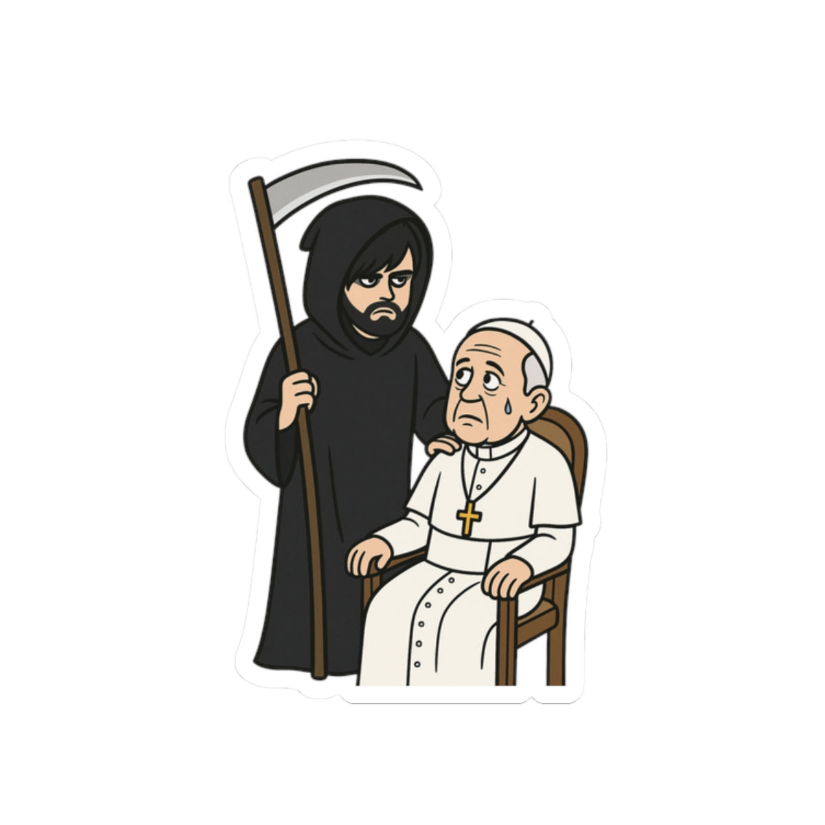 Grim Reaper and The Pope - Sticker