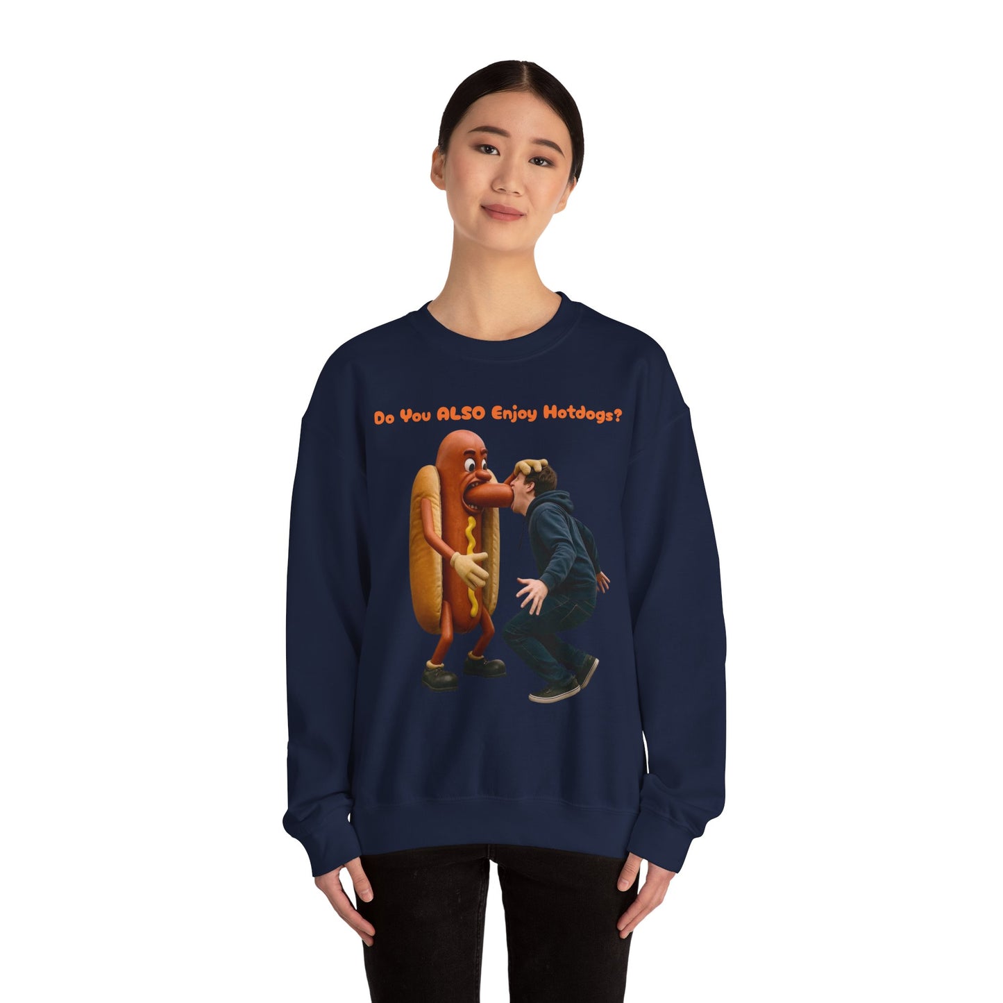 Man Eats Hotdog! - Unisex Heavy Blend Crewneck Sweatshirt