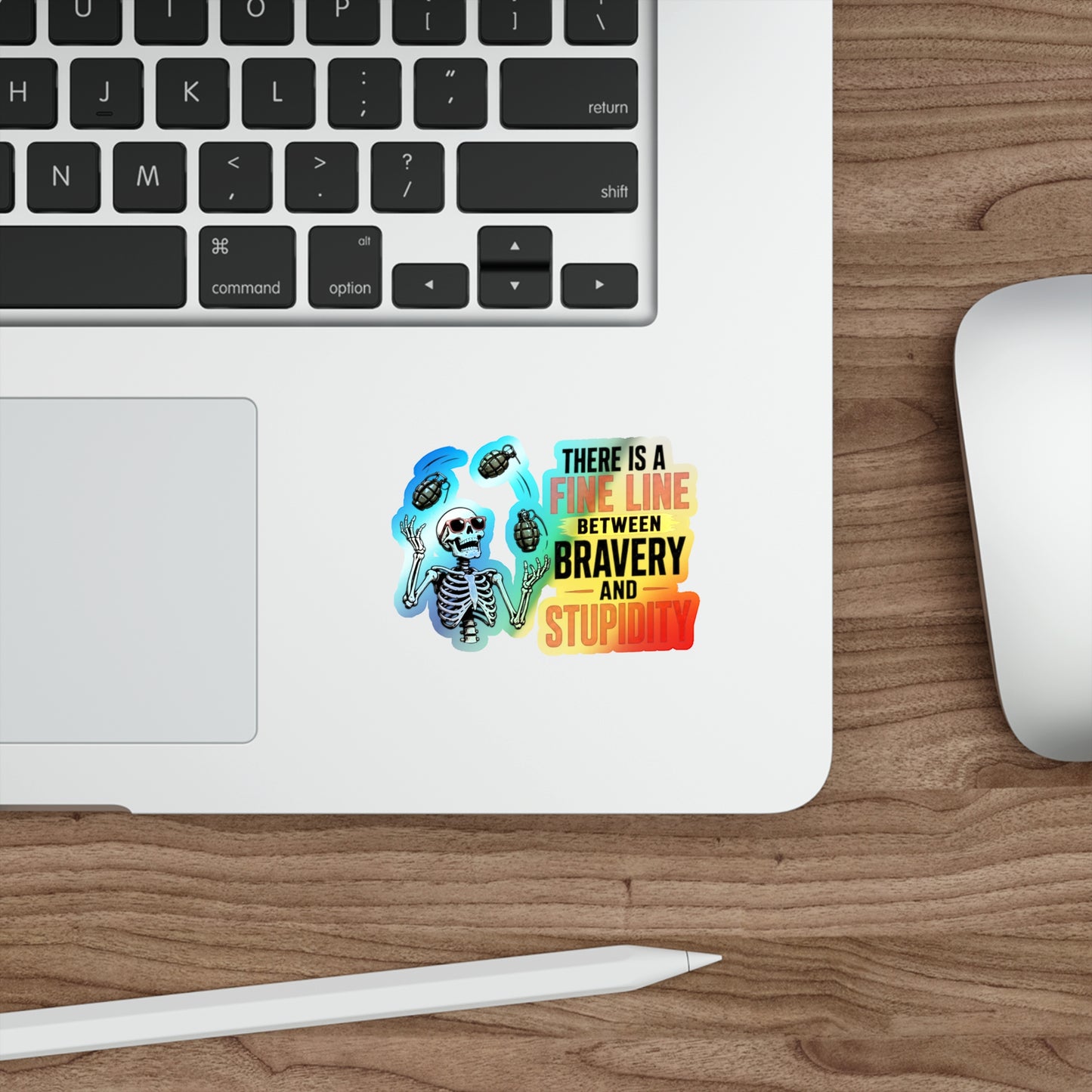 Fine Line to Stupidity - Holographic Die-cut Stickers