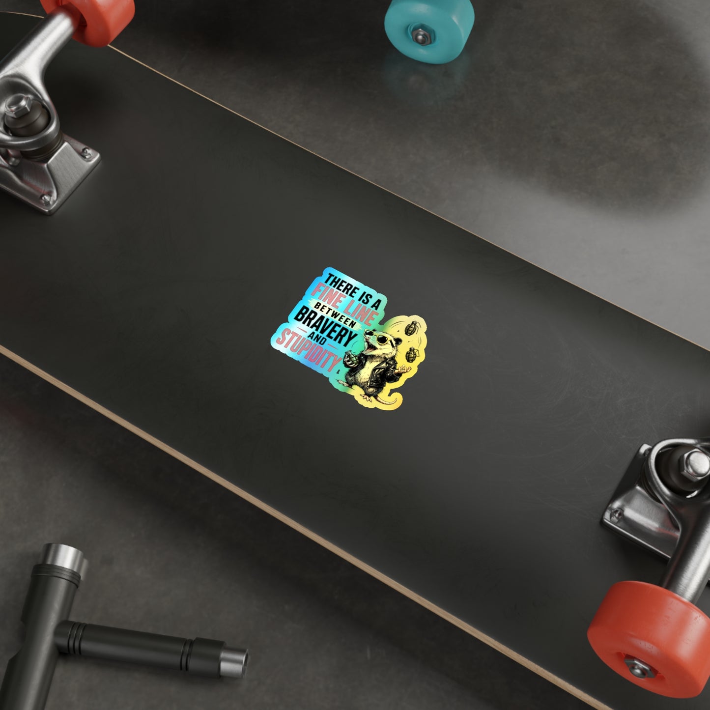Fine Line to Stupidity - Holographic Die-cut Stickers