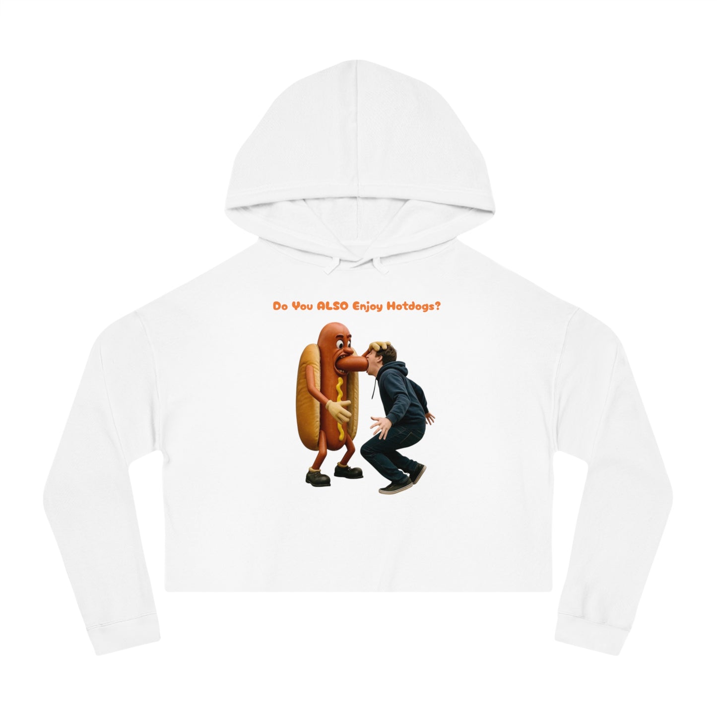 Man Eats Hotdog! - Cropped Hoodie