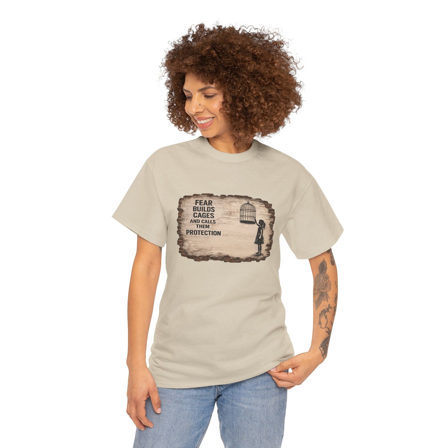 Fear Builds Cages - Unisex Heavy Cotton Tee