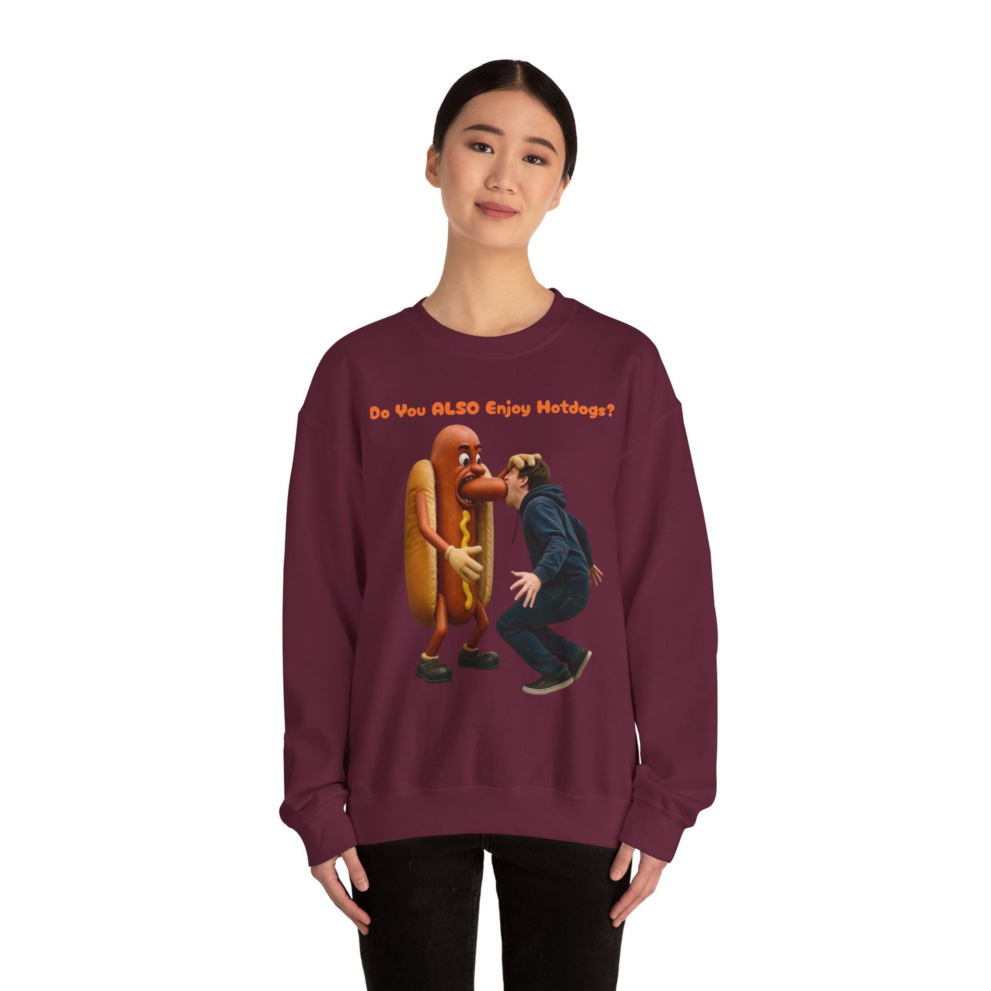 Man Eats Hotdog! - Unisex Heavy Blend Crewneck Sweatshirt