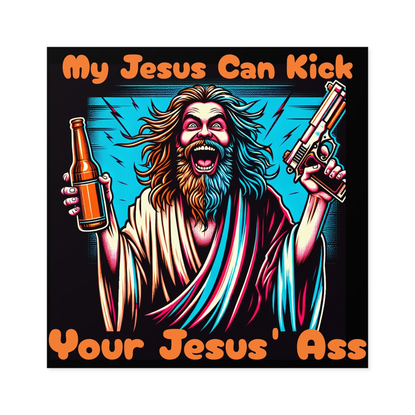 Jesus v Jesus - Square Stickers